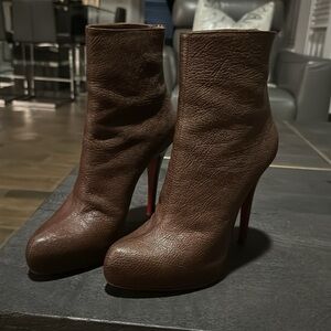 Christian Louboutin Brown Ankle Boots
